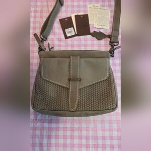 ROOTS Cross Saddle Tribe Crossbody, Hand-made In Canada Natural Italian Leather